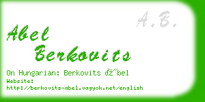 abel berkovits business card